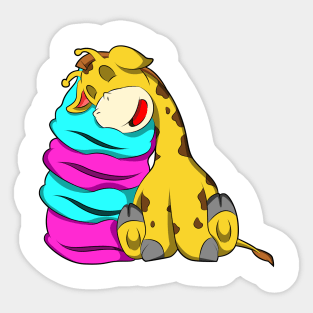 Giraffe at Sleeping Sticker